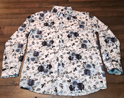 Manfinity Blue Rose Shirt Man's Medium Long Sleeve