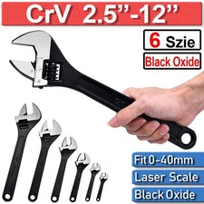 2.5"-12" Black Oxide Forged Ajustable Spanner Wrench 40mm Jaw Opening Nut Tool