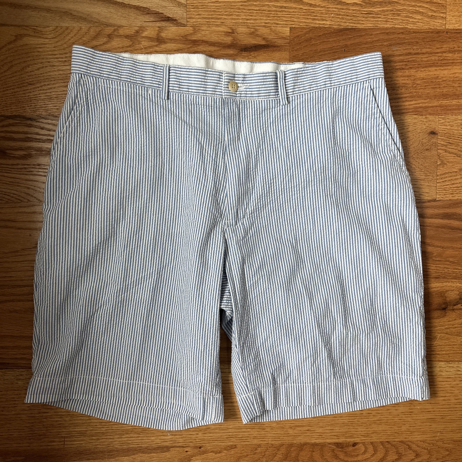 Polo Ralph Lauren Men's Blue Seersucker Chino Shorts, Size 36, 9-inch