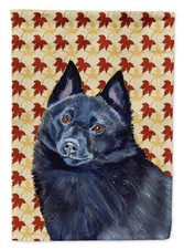 Caroline's Treasures Schipperke Fall Leaves Portrait Garden Flag LH9114GF