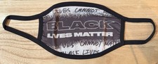 Adult Face Mask "Black Lives Matter" with Navy Back Reusable - A0120