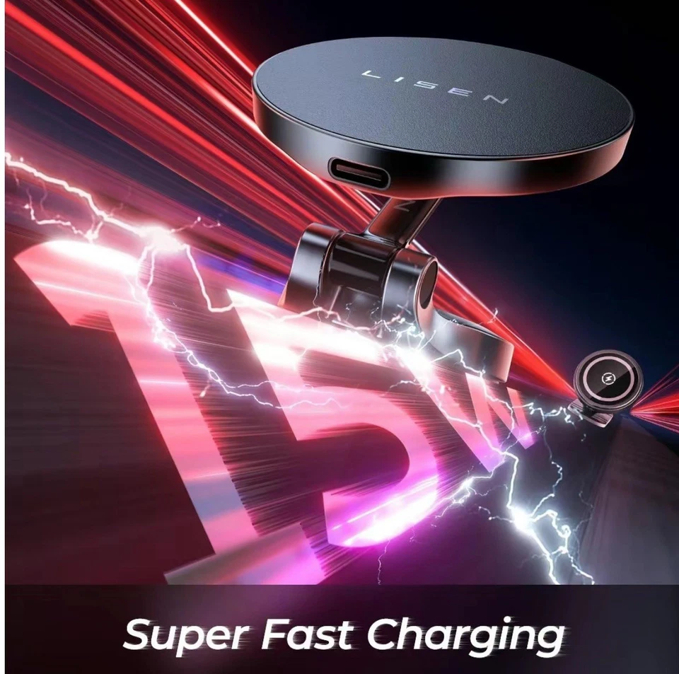 MagSafe Car Mount Charger,Magnetic Car Charger Aluminum for iPhone 12/13/14/15 - Image 4 of 4