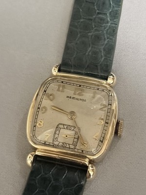 1946 Hamilton ''Martin'' Grade 987A 10K Gold Filled Art Deco Wristwatch -Excellent