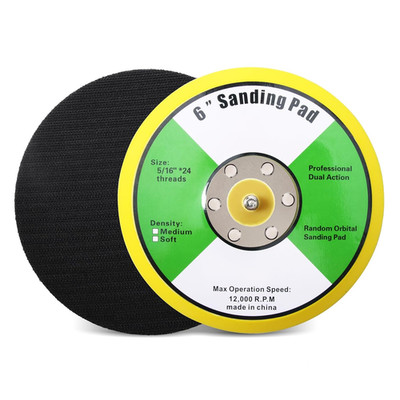 1Pcs 6In Hook and Loop Flexible Backing Pad, 6'' Sanding Back Pad 5/16'' 24 Thread
