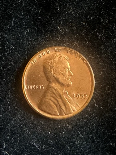 1955 1C Lincoln Cent MS/BU Doubled 5 & Cracked Skull Error Coin From OBW Roll .