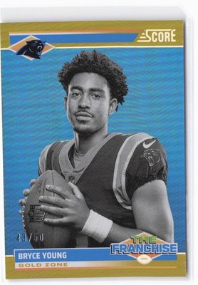 2024 Score Bryce Young #5 The Franchise Gold Zone #/50 Carolina Panthers