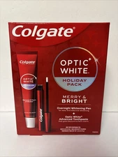 Colgate Optic White Merry & Bright Overnight Whitening Pen + Advanced Toothpaste