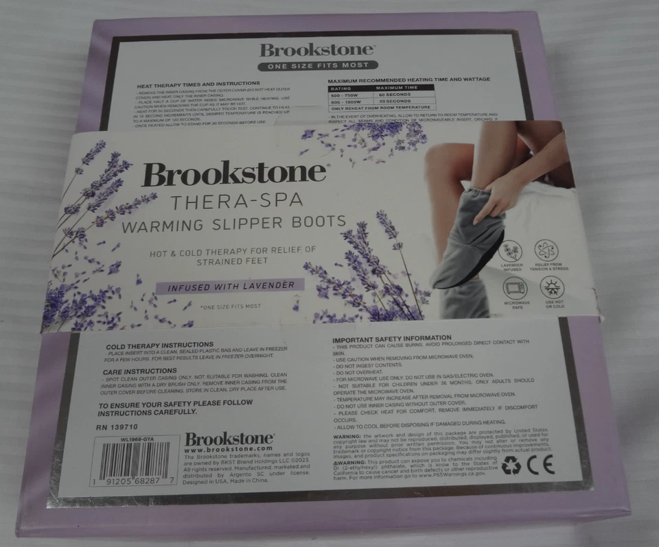 Brookstone Thera Spa Calentamiento Zapatilla Botas Lavanda Infusión Talla Única Se Adapta a la mayoría Foto 3 de 4