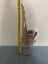 Vintage 1961 L.E Smith Lilac Pitcher Swung Vase 15” MCM Rare Art Glass