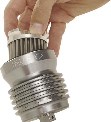 FLO Reusable Stainless Steel Spin On Polished Oil Filter PC Racing PCS4C - Picture 2 of 4