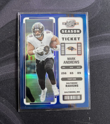 Panini Contenders Optic 2022 Mark Andrews Season Ticket #3 Prizm /99 Ravens