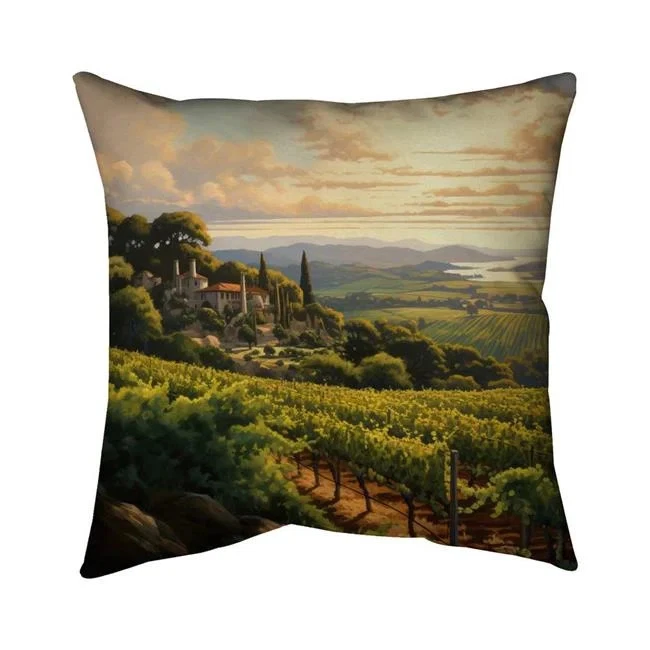 Begin Home Decor 5543-1616-LA209 16 x 16 in. Green Landscapes Trees Pillow - ...