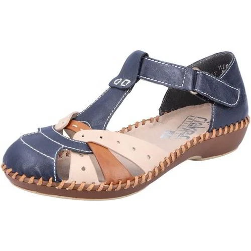 Rieker Womens M1655 Ladies Blue Breathable Mary Jane Shoes Sandals Size UK 5-8 - Image 2 of 4