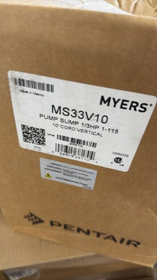#ad Myers MS33V10 1 3 HP Sump Pump Vertical 10#x27; Cord 1 115 $130.06