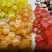 500G/ 1.1LB Bulk Crystal Mosaic Tiles, Assorted Color Opaque Mosaic Glass Crafts