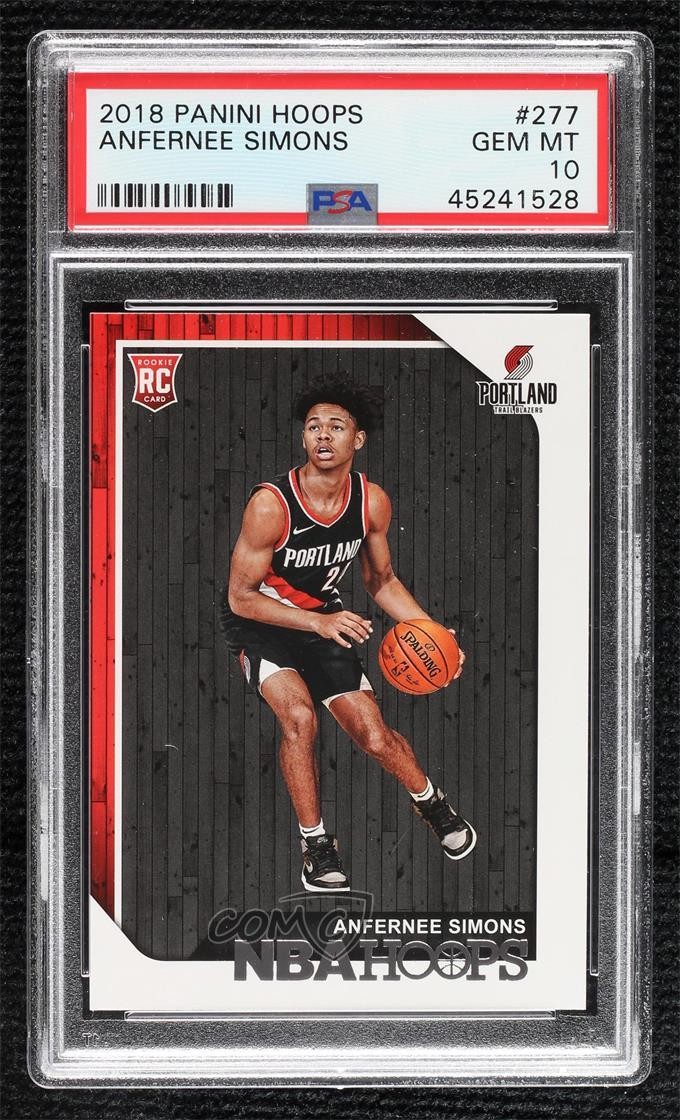 2018-19 Panini NBA Hoops Anfernee Simons #277 PSA 10 GEM MT 02v3