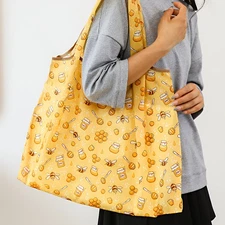 Large Foldable Reusable Lady Shopping Bag Eco Grocery Tote Handbag Fold Away Bag