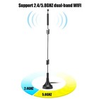 12dBi Dual Band 2.4GHz 5.8GHz WiFi Antenna RP-SMA Female Magnetic Base 3m Cable