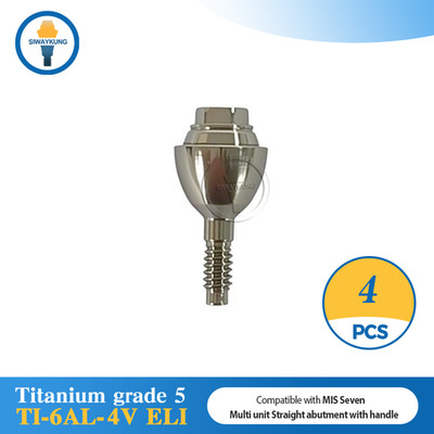 4 pcs Multi unit Straight abutment MU abutment fit to MIS Seven NP SP WP