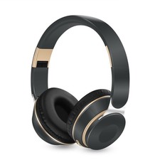 Bluetooth Over Ear Stereo Wireless Headphones Mic Foldable FM Radio Grey