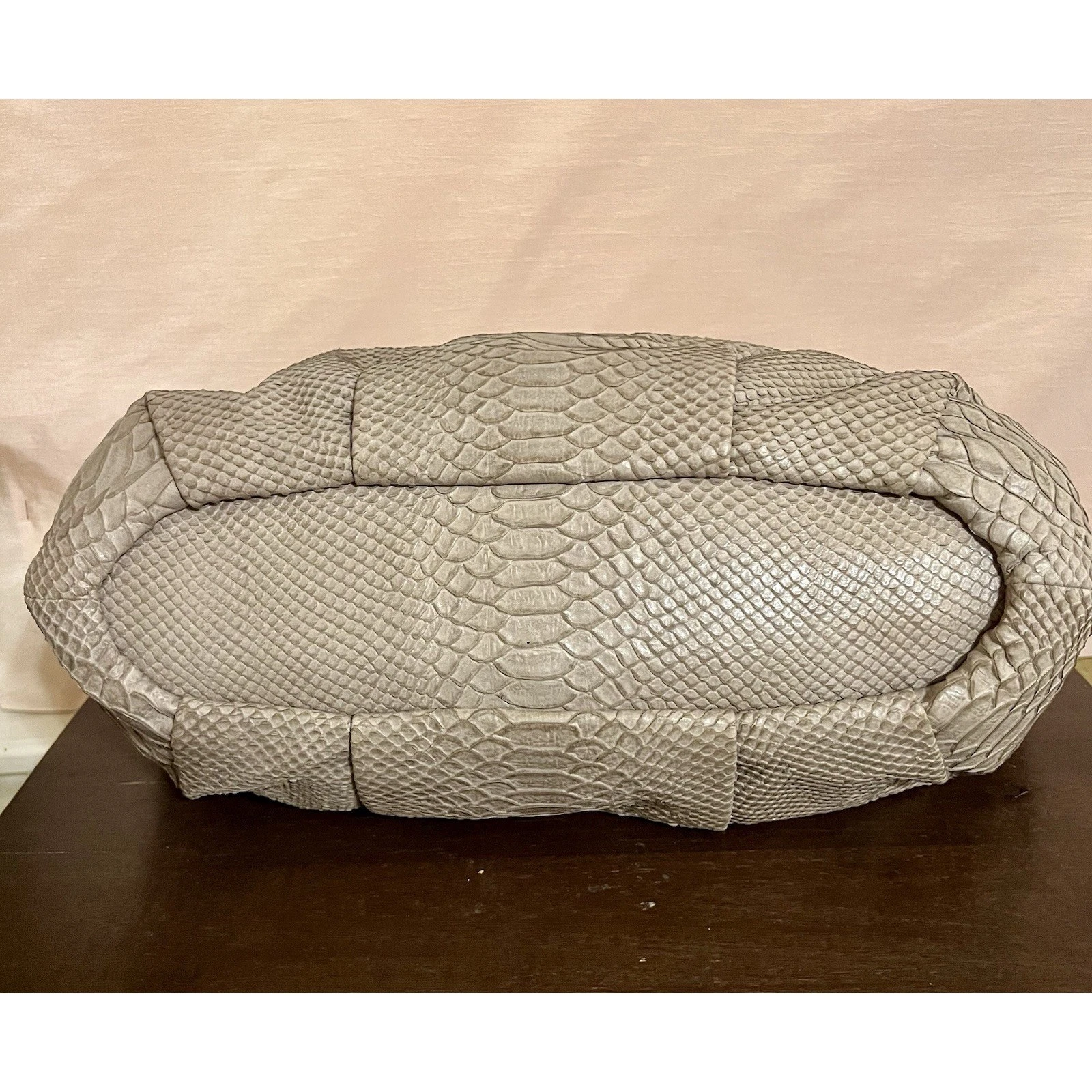 BORSA COACH MADISON SOPHIA PELLE DI PITONE TESTURIZZATA Taupe Borsetta A1193 16346