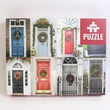 Christmas Doors 1000 Pcs Puzzle & Poster Talking Tables Inc. 29.5"x19.5"