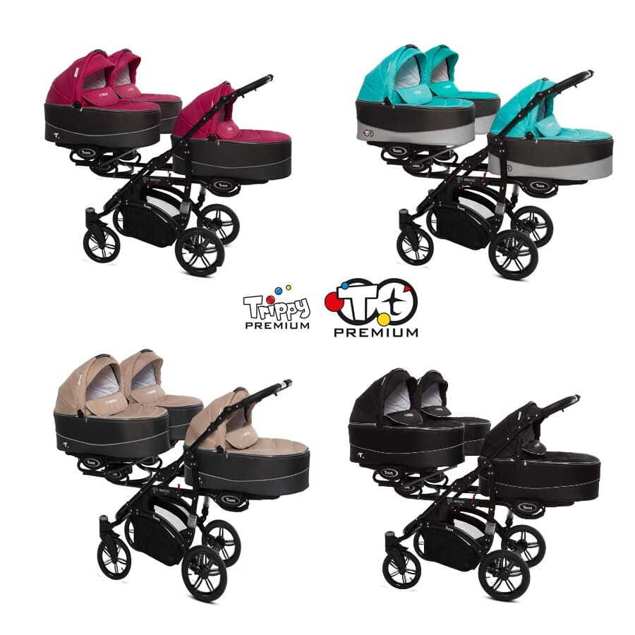 2in1 Pram Stroller for triplets Babyactive Trippy all colours