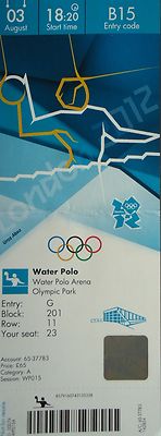 TICKET Olympia 3.8.2012 Women's Wasserball Großbritannien - Italien B15