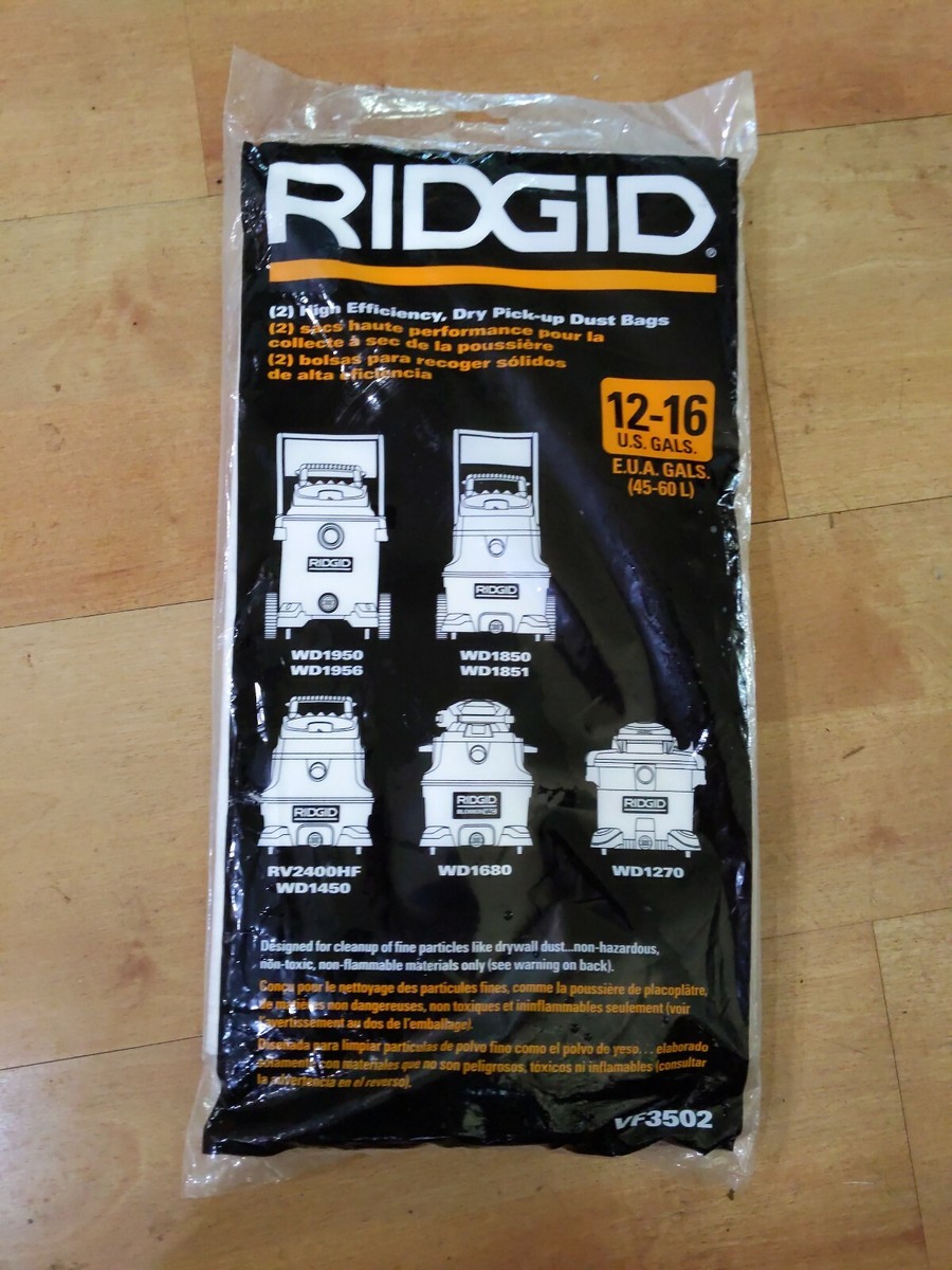 Shop Vac Bags Gallon RIDGID VF3502B High-Efficiency Size A Dust