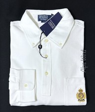 Polo Ralph Lauren Men's Classic Fit Crest L/S White Mesh Polo Shirt SZ. XL 148