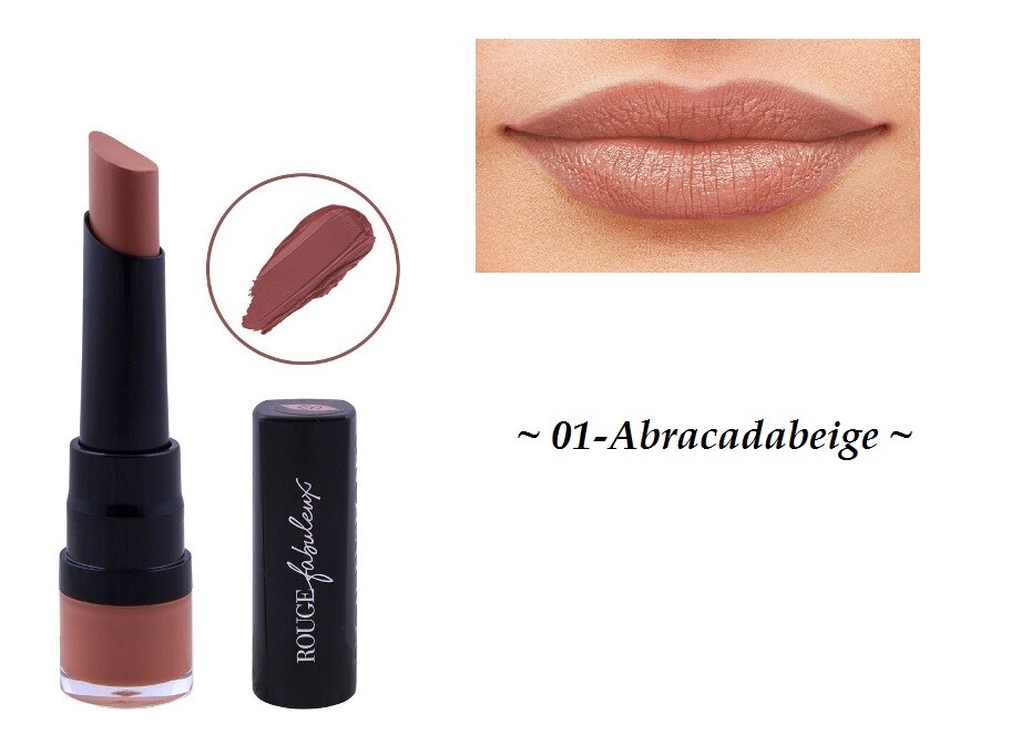 Bourjois Rouge Fabuleux Lipstick – 2er Pack Im Satinierten Finish, Cremig & Langanhaltend Bis 12h (Farbe: 01 Abracadabiege)