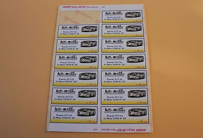 QGb 1 board 13 ex label sticker Porsche 917 Lh Me Mans 1970 No. 25 Heco