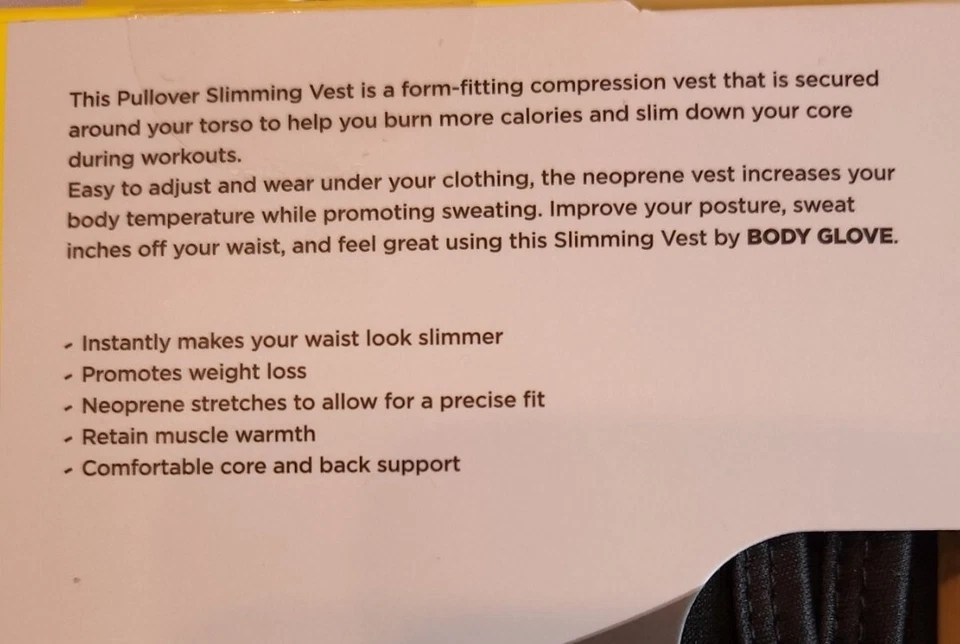 Body Glove Mens Pullover Slimming Vest Small Black Trim BG-VS021-101 NIB NEW - Image 4 of 4