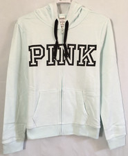 Victoria's Secret PINK Everyday Lounge HOODIE Classic Logo Size M Full Zip NWT