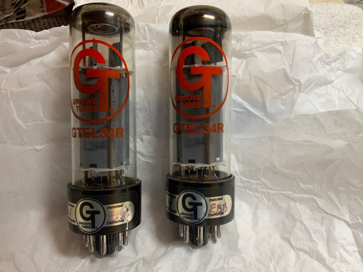GT GROOVE TUBES EL34 6CA7 PLATINUM MATCHED PAIR. NOS. DIMPLE
