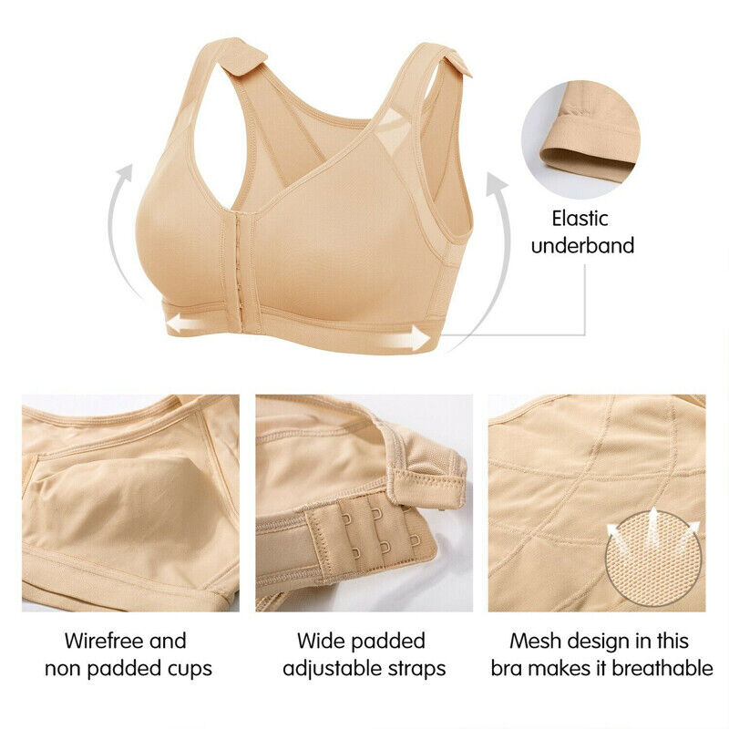 Women Post Op Post Surgery Compression Bra Yoga Top Back Support