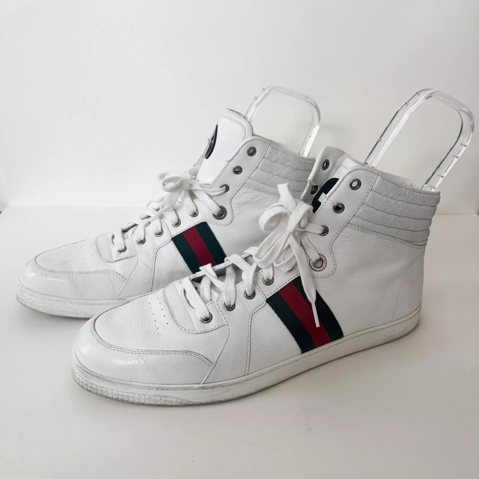 Baskets montantes Gucci cuir blanc GG homme 14