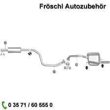 Mazda 5 1,8 MZR CW Mitteltopf Endtopf Auspuff Auspuffanlage mit Anbausatz e*