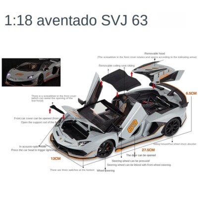 1:18 Lamborghini Aventador SVJ 63 1/18 Model Diecast Toy Car Gift