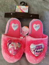 Jojo Siwa Slippers Girls Youth 2/3 Pink Slide Shoes Dream Crazy Big New w Hanger
