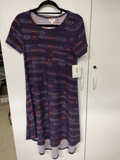 LuLaRoe Carly Purple Multi NWT XS BRAND NEW WITH TAGs Size EXTRA SMALL