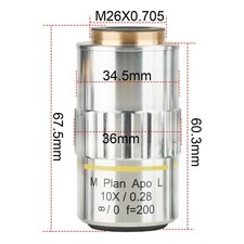 10X Infinite far Long Working Distance Metallographic Microscope objective