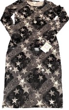 NWT LuLaRoe Small Black White Noir Blanc Stars Jacquard Debbie L/S Sheath Dress