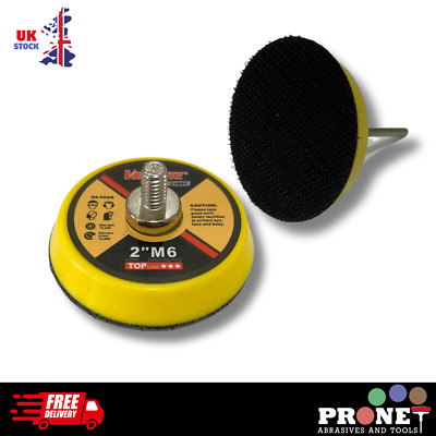 2 Zoll 50 mm Stützteller - Klett - mit 3 mm Schaft zum Schleifen von Bohrern - Kostenloser Versand
