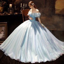 Sparkle Princess Pouf Party Dresses Floor Length Off-the-shoulder Lace-up