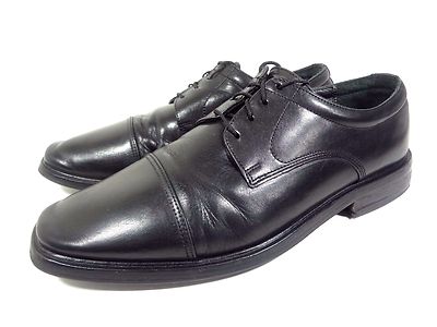 Florsheim Lexington Black Cap Toe Leather Shoes 10.5D Florsheim Vintage Size 10.5 D Black Leather Cap Toe Oxfords  main image 3