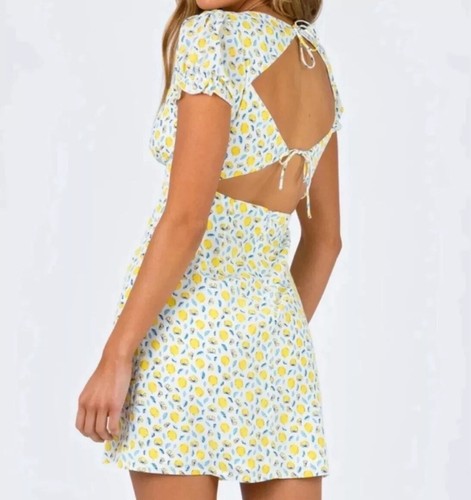 NWT Princess Polly KASEY MINI DRESS YELLOW MULTICOLOR size 0 US - Picture 2 of 6