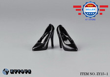 ZY Toys 1/6 scale BLACK High Heel Pumps Shoes for 12'' female figure PHICEN