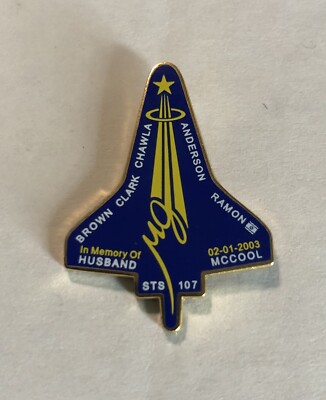 NASA PIN vtg STS-107 - Space Shuttle COLUMBIA final mission flight enamel