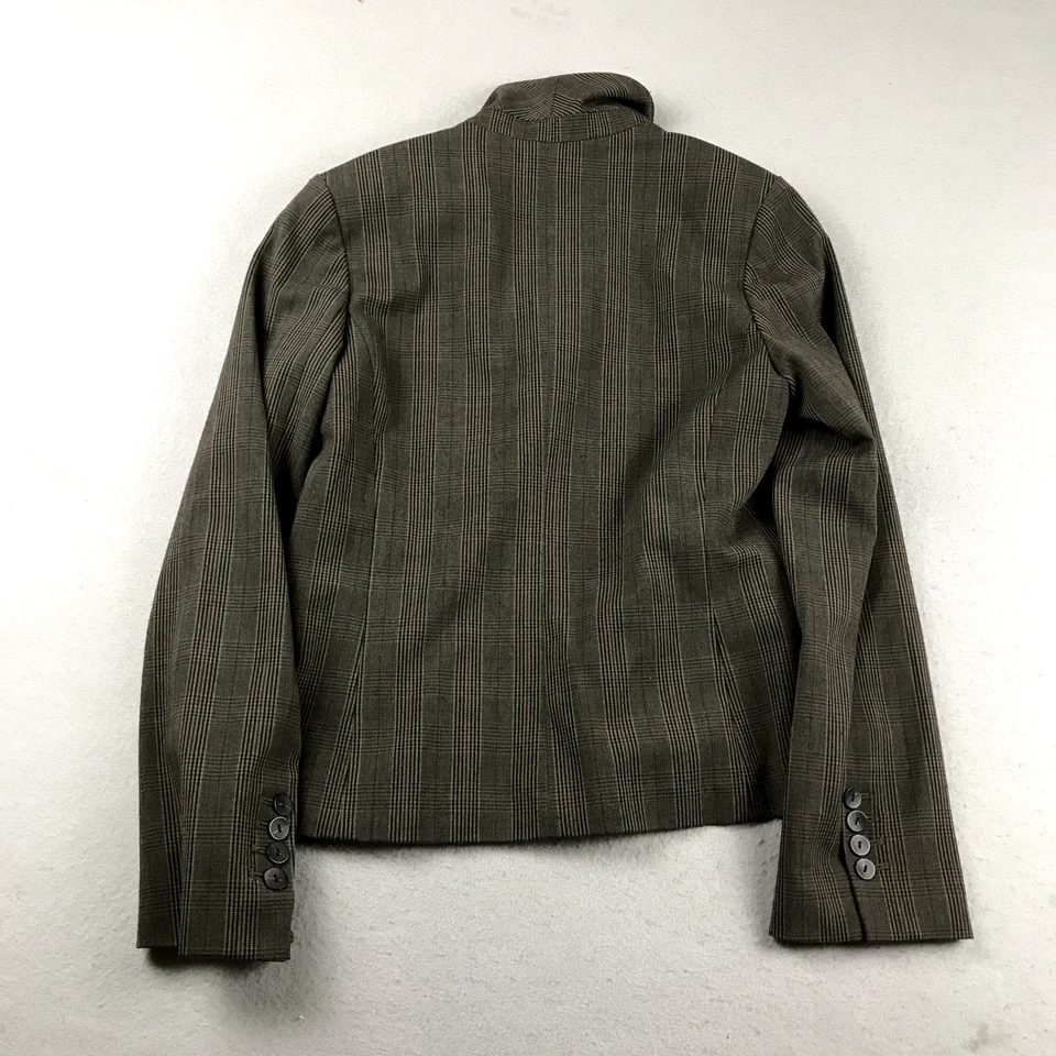 Eddie Bauer Blazer Womens 10 Brown Plaid Lined Long Sleeves Button Up Jacket - Image 3 of 4